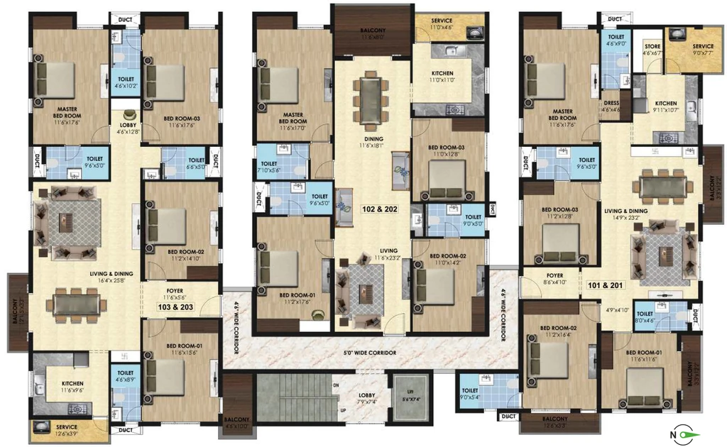 Floor Plan of Raunaq Emerald in Kilpauk, Chennai - Image 343434