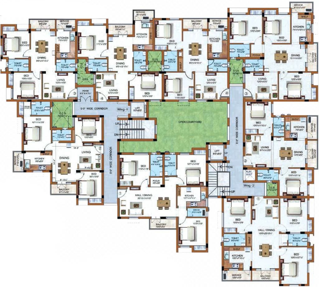Floor Plan of Raunaq The Courtyard in Manapakkam, Chennai - Image 343479