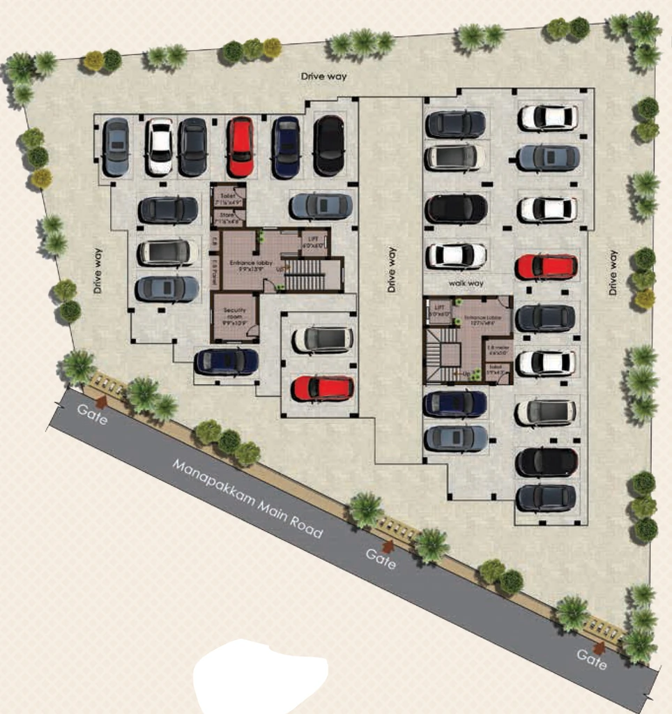 Master Plan of Raunaq The Courtyard in Manapakkam, Chennai - Image 343480