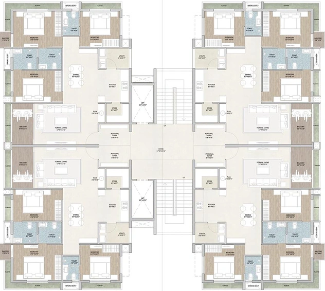Floor Plan of AC Bel Air in Deolali Gaon, Nashik - Image 230322