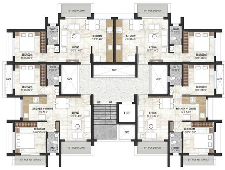 Floor Plan of Pushpjayanti Purple Heights in Panchavati, Nashik - Image 247081