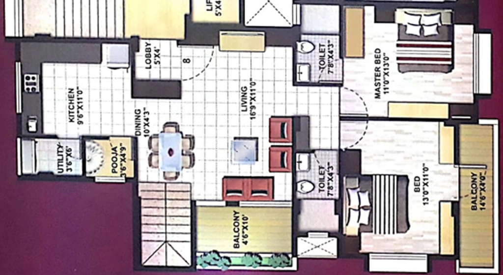 2 BHK Flat in Pushpjayanti Purple Tower in Indira Nagar, Nashik - Image 843580