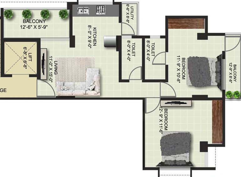 2 BHK Flat in Map SK Paradise in Kathe Galli, Nashik - Image 843536