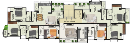 Floor Plan of Map SK Paradise in Kathe Galli, Nashik - Image 247007
