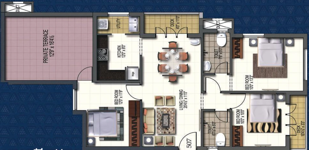 3 BHK Flat in Sankar Habitat in Alandur, Chennai - Image 881262
