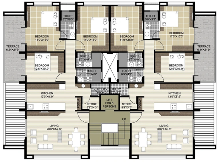 Floor Plan of Suhit Sukruti Elite in Kamatwade, Nashik - Image 247116