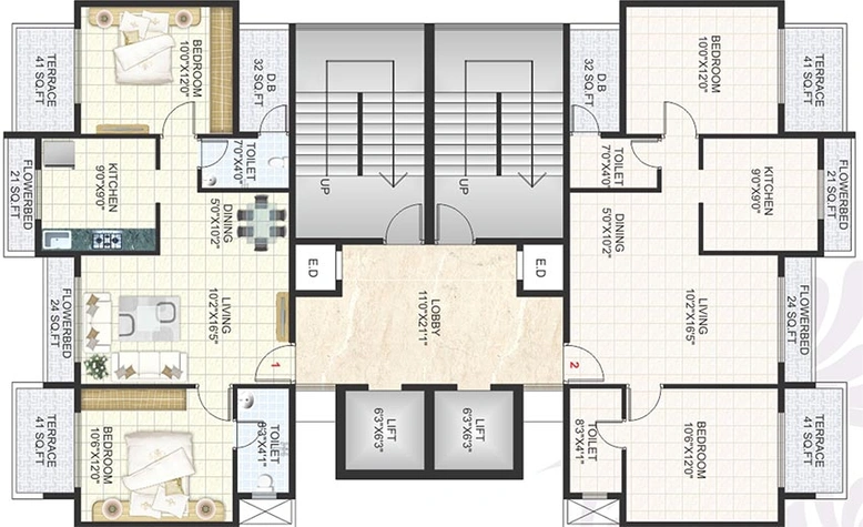 Floor Plan of Reliable Balaji Kripa in Karanjade, Navi Mumbai - Image 254641
