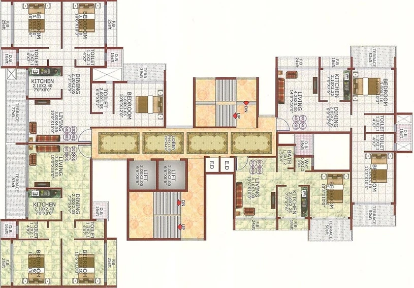 Floor Plan of Lucky Dream Paradise in Ulwe, Navi Mumbai - Image 246629