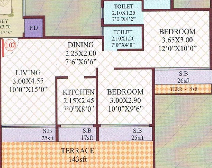 2 BHK Flat in Lucky Dream Heritage in Ulwe, Navi Mumbai - Image 843389