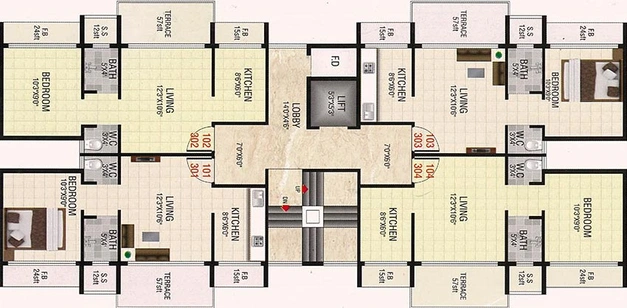 Floor Plan of Lucky Dream Aaradhya in Ulwe, Navi Mumbai - Image 246615