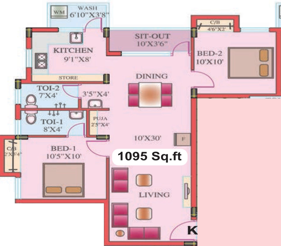 2 BHK Flat in Natwest Villas in Velachery, Chennai - Image 885257