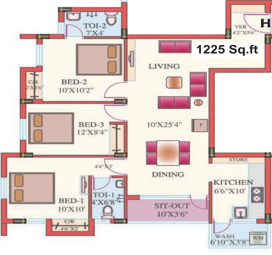 3 BHK Flat in Natwest Villas in Velachery, Chennai - Image 885258