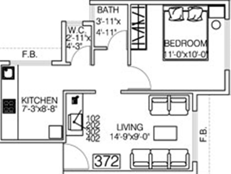 1 BHK Flat in Qualitas Garden in Panvel, Navi Mumbai - Image 841213