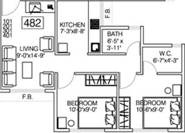2 BHK Flat in Qualitas Garden in Panvel, Navi Mumbai - Image 841214