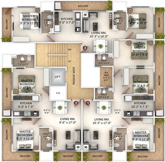 Floor Plan of Precious Galaxy in Ambernath East, Thane - Image 247466