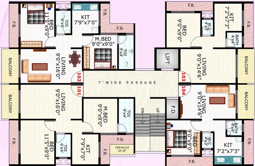 Floor Plan of Payal Park in Karanjade, Navi Mumbai - Image 253303
