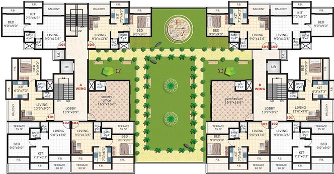 Floor Plan of Payal Heights in Taloja, Navi Mumbai - Image 253241