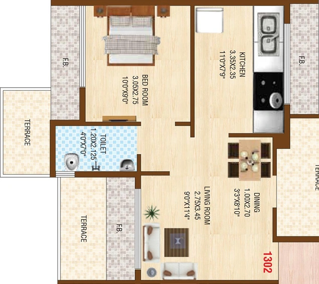 1 BHK Flat in Krishna Sarang Galaxy in Ulwe, Navi Mumbai - Image 842771