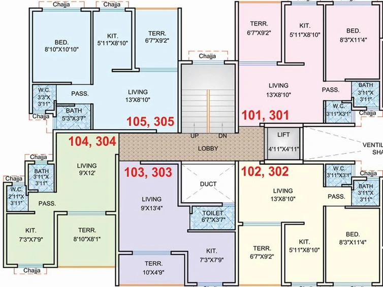 Floor Plan of HB Neem Vatika in Taloja, Navi Mumbai - Image 240958