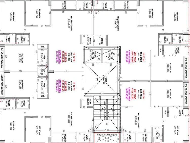 Floor Plan of Infinity Sahara Apartment in Maninagar, Ahmedabad - Image 263774