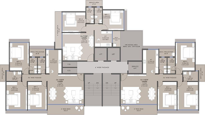 Floor Plan of Platinum Oakwoods in Seawoods, Navi Mumbai - Image 253592