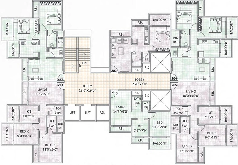 Floor Plan of Platinum Aura in Roadpali, Navi Mumbai - Image 253486