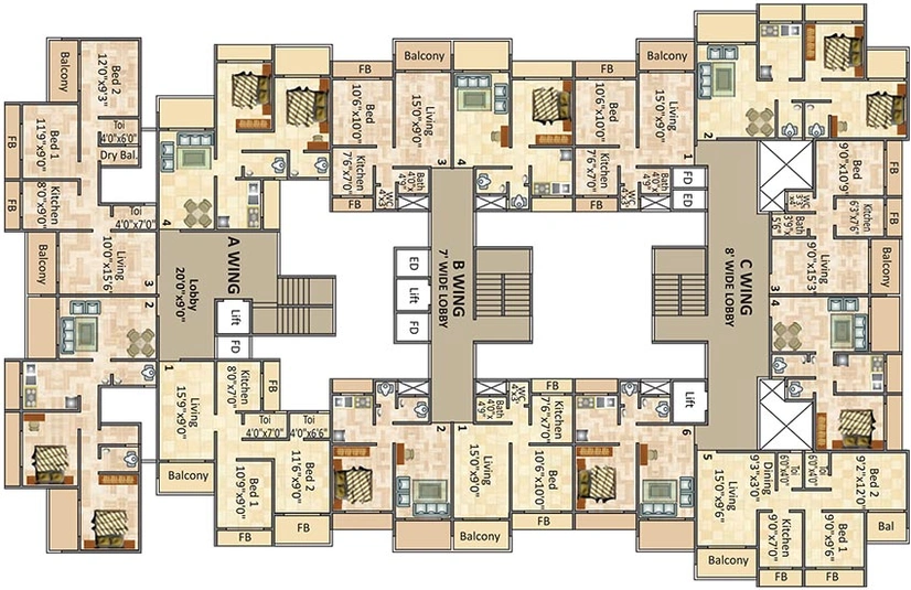 Floor Plan of Platinum Palacio in Kamothe, Navi Mumbai - Image 253799
