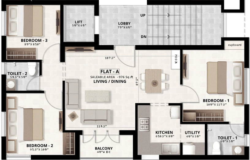 3 BHK Flat in Sri Jaishanthi Tejas in Madipakkam, Chennai - Image 855367
