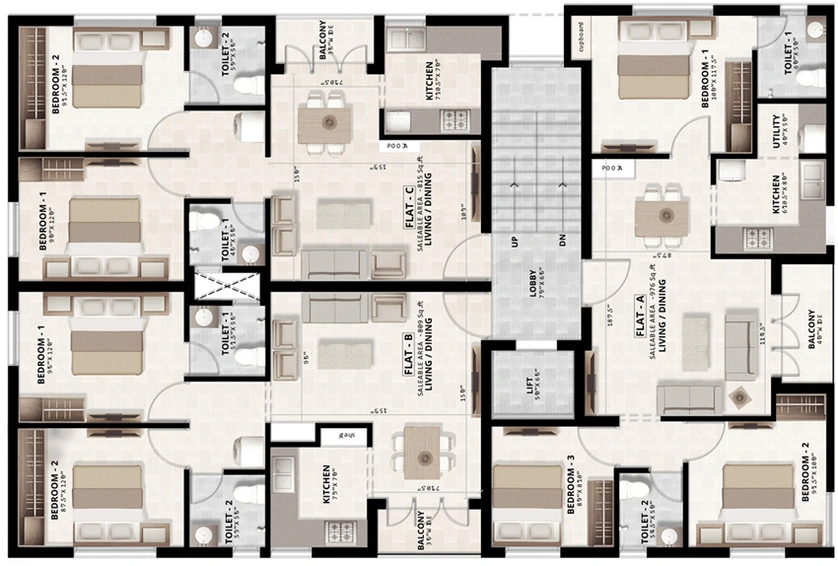 Floor Plan of Sri Jaishanthi Tejas in Madipakkam, Chennai - Image 276370