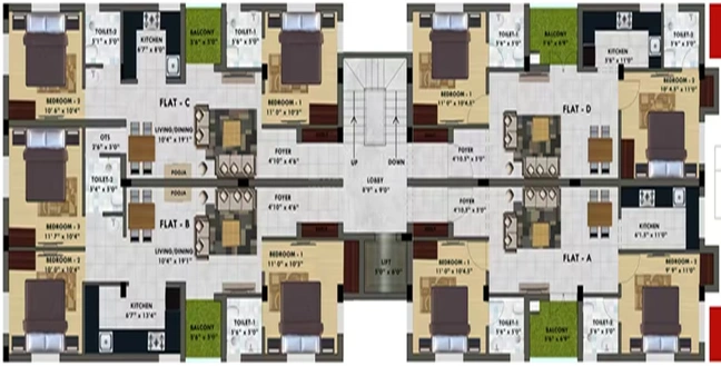 Floor Plan of Sri Jaishanthi Palacio in Thiruvanmiyur, Chennai - Image 276399