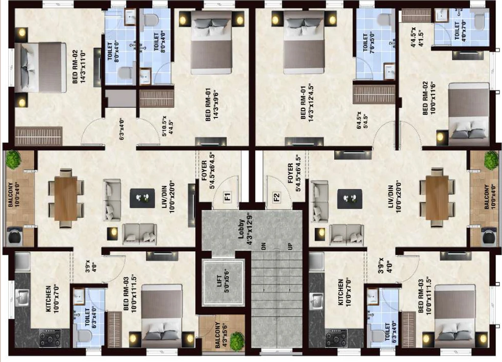 Floor Plan of Sunlight Sri Lingaa in Sembakkam, Chennai - Image 344326