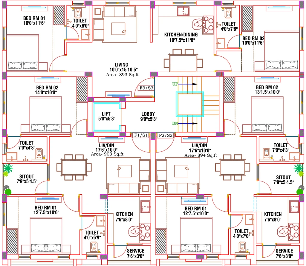 Floor Plan of Sunlight Sri Jyothi in Sembakkam, Chennai - Image 344320