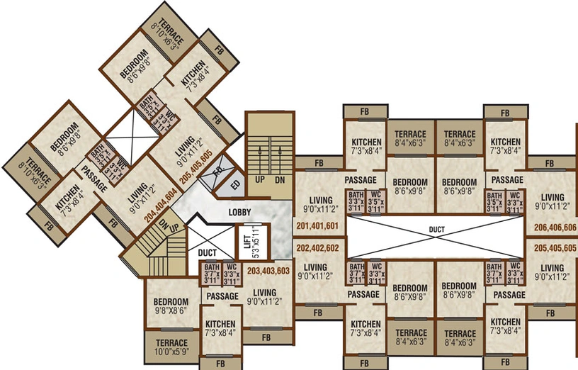Floor Plan of Akshar Emperia Garden in Panvel, Navi Mumbai - Image 36480