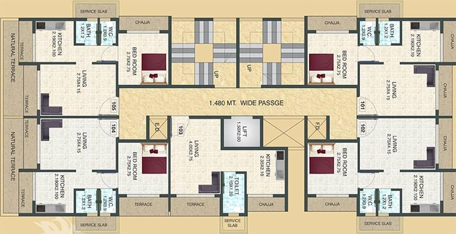 Floor Plan of Gajora The Palm Oak in Ulwe, Navi Mumbai - Image 240351
