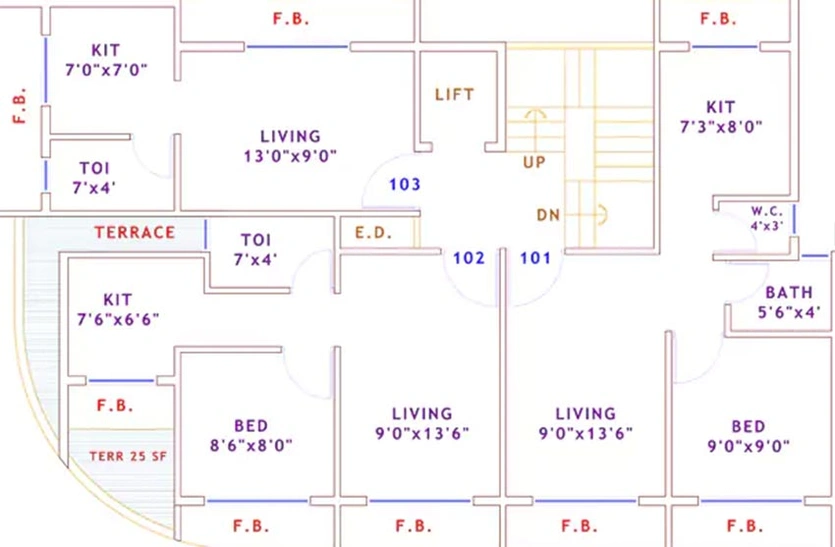 Floor Plan of RK Vaishnavi Ashirwad in Karanjade, Navi Mumbai - Image 254786