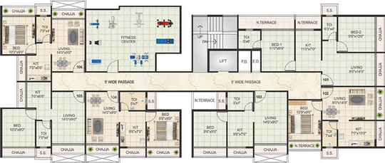 Floor Plan of RK Vaishnavi Ellora in Karanjade, Navi Mumbai - Image 254796