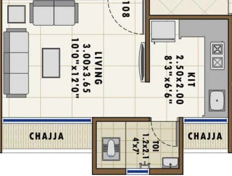 1 RK Studio Apartment in RK Vaishnavi Hill View in Karanjade, Navi Mumbai - Image 841247