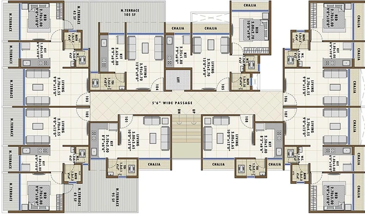 Floor Plan of RK Vaishnavi Hill View in Karanjade, Navi Mumbai - Image 254840