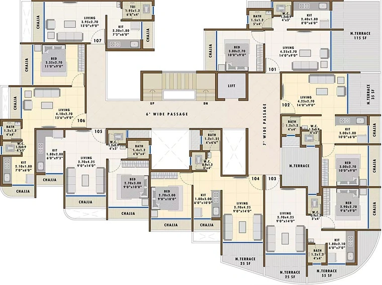 Floor Plan of RK Vaishnavi Pride in Karanjade, Navi Mumbai - Image 254869