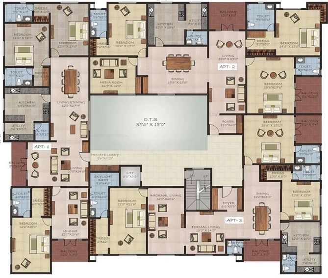Floor Plan of Sumanth Sreshta Chomalahri in Besant Nagar, Chennai - Image 253410