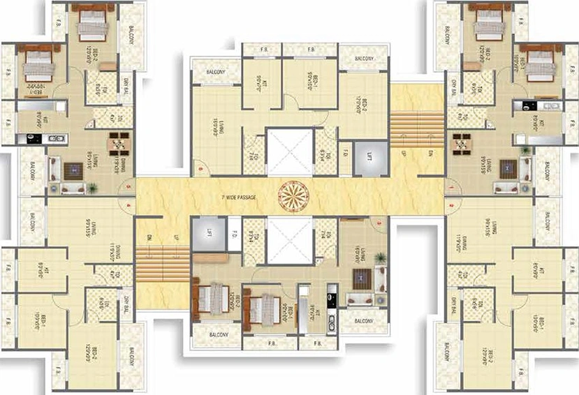 Floor Plan of Dweepmala Baline Residency in Taloja, Navi Mumbai - Image 240024