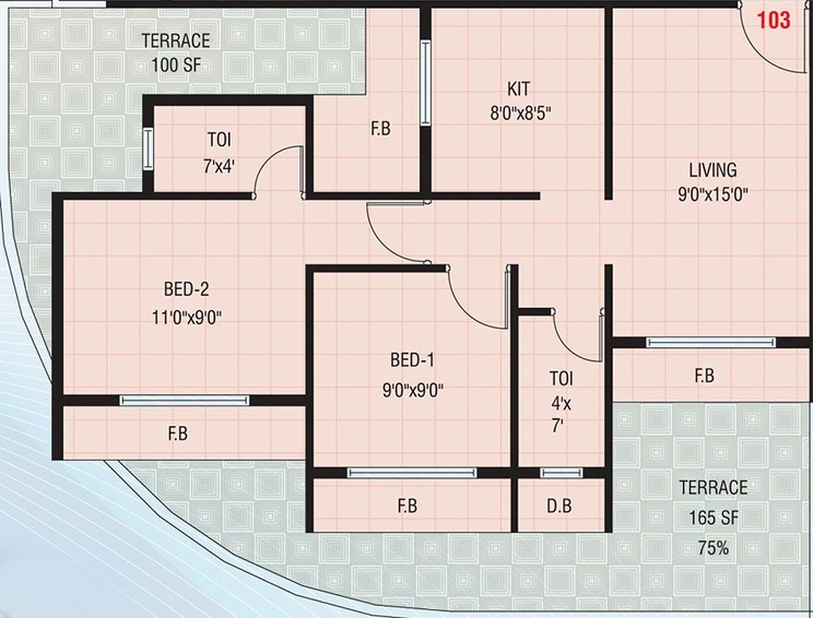 2 BHK Flat in Dweepmala Neeljeet Ekadanta in Taloja, Navi Mumbai - Image 839750