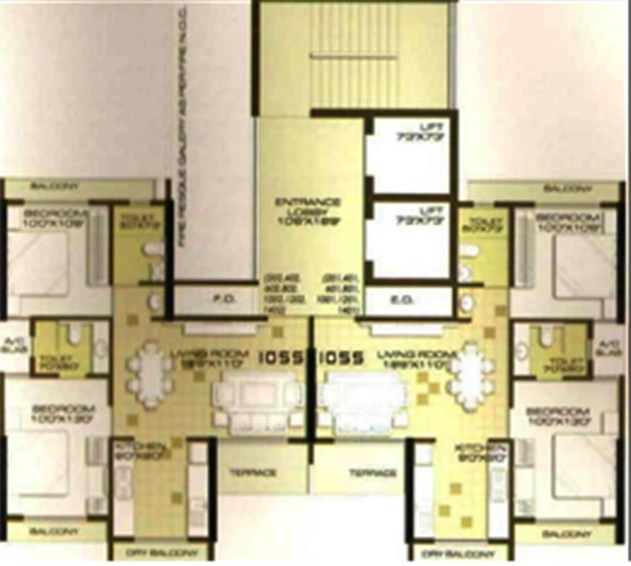 Floor Plan of Kaamdhenu Sai Anant in Vashi, Navi Mumbai - Image 245620