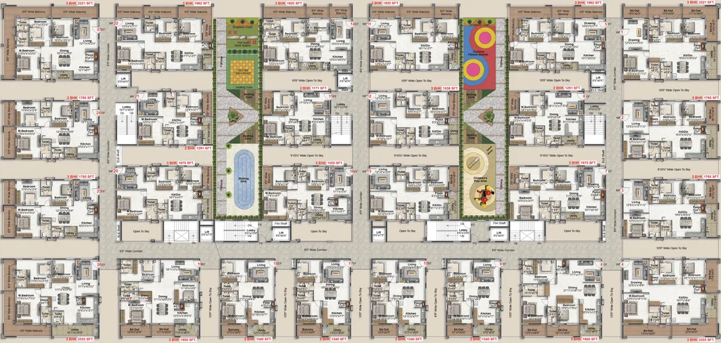 Floor Plan of Green Leaves Srikara in Saroornagar, Hyderabad - Image 316385