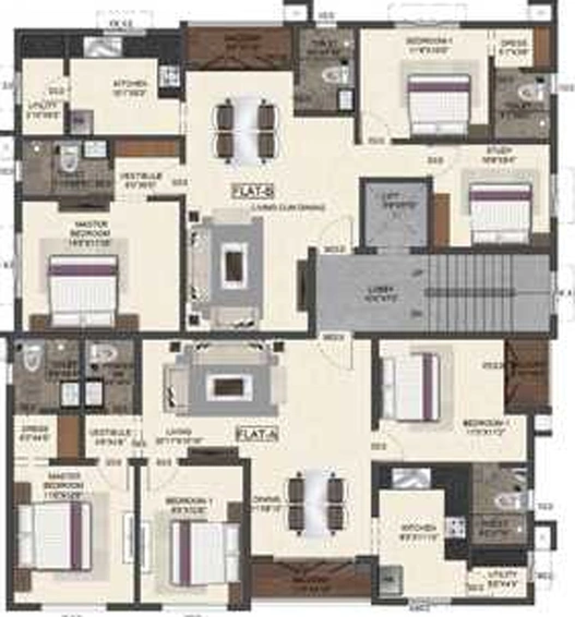 Floor Plan of Sumanth Sreshta Padmalaya in Alwarpet, Chennai - Image 255072