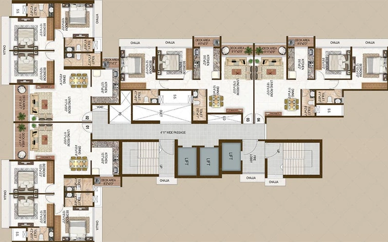 Floor Plan of Elite Vivanta in Kharghar, Navi Mumbai - Image 240280