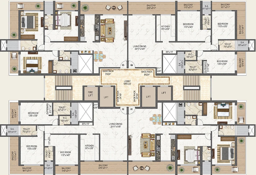 Floor Plan of Dream Avalon in Kalyan West, Thane - Image 262230
