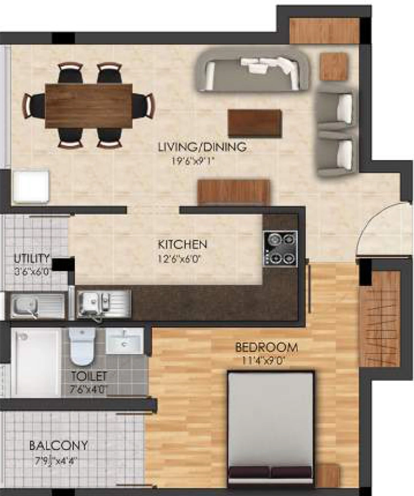 1 BHK Flat in Haven Arya Madipakkam in Madipakkam, Chennai - Image 881346