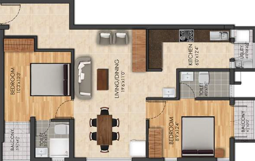 2 BHK Flat in Haven Arya Madipakkam in Madipakkam, Chennai - Image 881348