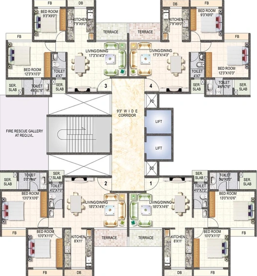 Floor Plan of Swaraj Daffodils in Airoli, Navi Mumbai - Image 257702